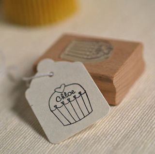 mini cupcake personalised rubber stamp by pretty rubber stamps