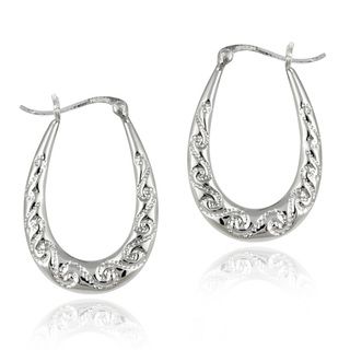 Mondevio Sterling Silver Scroll Design Hoop Earrings Mondevio Sterling Silver Earrings