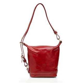 'erika' italian handbag in rosso by classic italian