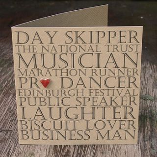 personalised father's day card by juliet reeves designs