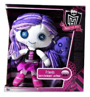 Mattel Year 2011 Monster High "Freaky Just Got Fabulous" Friends Series 9 Inch Tall Plush Doll with 4 Inch Tall Plush Pet   Spectra Vondergeist and Rhuen the Ferret Pet Toys & Games