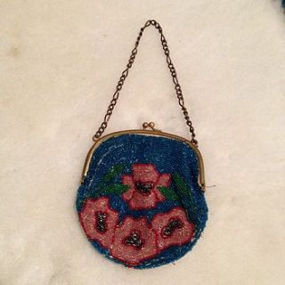 stunning vintage 1920's beaded flower bag by iamia