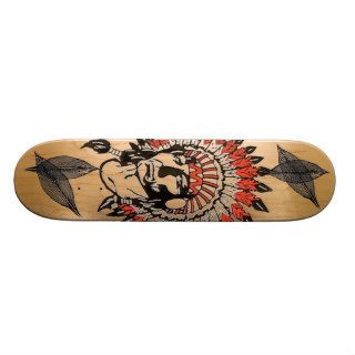 Big Chief Feather Design Skateboard