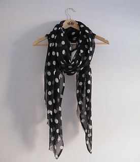 soft and long polka dot scarf by molly & pearl