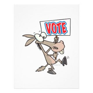 funny vote democrat donkey cartoon personalized flyer