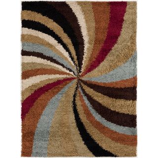 Contemporary Mets Multi Colored Abstract Shag Rug (7'10 x 9'10) 7x9   10x14 Rugs