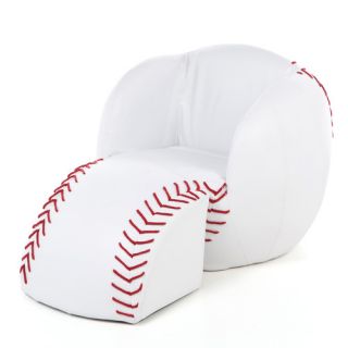 Baseball Kids Novelty Chair and Ottoman Set