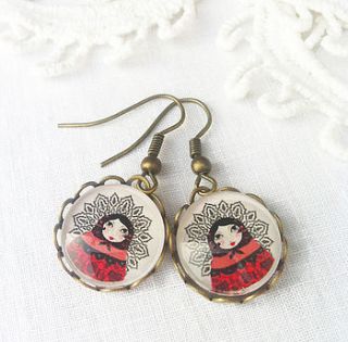 russian doll earrings by pomegranate prints