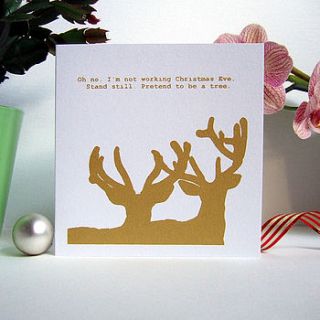 funny 'reindeer in disguise' christmas card by indigoelephant