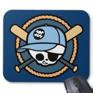 Baseball Skull & Crossbats  boys Mousepad