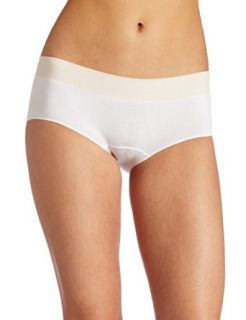 Maidenform Womens Cotton Stripe Seamless Boyshort Panty, White/Latte, 8 Boy Shorts Panties Clothing