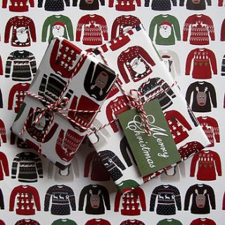christmas jumper wrapping paper by hanna melin