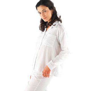 classic striped egyptian cotton pyjamas by pj pan pyjamas
