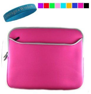 Neoprene Magenta Sleeve for Barnes and Nobles Nook + Wisdom*Courage Wristband   Players & Accessories