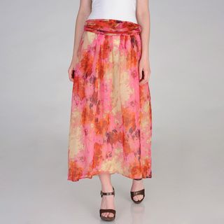 Vivienne Vivienne Tam Women's Watercolor Print Maxi Skirt Long Skirts