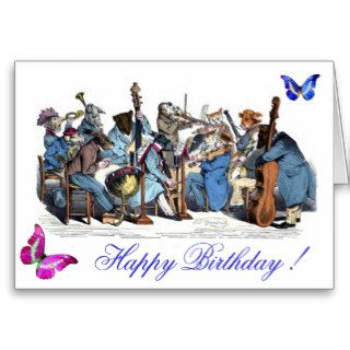 BUTTERFLIES AND,ANIMAL FARM ORCHESTRA BIRTHDAY CARD