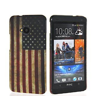 SILVERUSH U.S American Flag Hard Rubberized Rubber Coating Case Cover With Screen Protector For HTC One M7 Cell Phones & Accessories