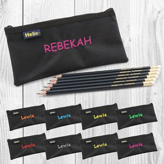 black pencil case and six pencil set by able labels