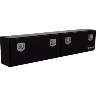 Locking Steel Top-Mount Truck Box — 90in. x 12in. x 16in., Dual Doors, Gloss Black  Top Mount Boxes