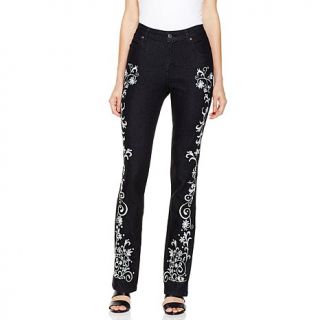 Antthony "Meg" Embroidered Stretch Jeans