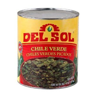 Diced Green Chile Peppers   #10 Can  Chile Peppers Produce  Grocery & Gourmet Food
