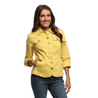 Live A Little Women's Yellow Blazer Hem Jacket Live A Little Jackets