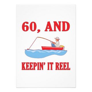 60th Birthday Fishing Gag Gifts Personalized Announcements