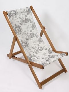 black and white print hardwood deckchair by flowerbug designs