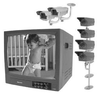 Wisecomm 14" Observation System w/Indoor Indoor Cameras (Black & White)  Surveillance Cameras  Camera & Photo