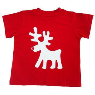 organic cotton christmas reindeer t shirt by milk & cereal