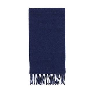 classic blue lambswool scarf by louie thomas menswear