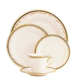 Lenox Eclipse Gold Banded Ivory China 20 Piece Dinnerware Set, Service for 4 Kitchen & Dining
