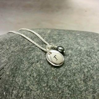 personalised silver pebble & pearl necklace by scarlett jewellery