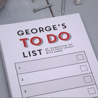 personalised to do list notepad by xoxo stationery