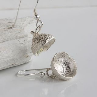 silver woodland acorn earrings by caroline brook