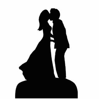 Bride & Groom Silhouette Kissing Wedding Photo Sculpture