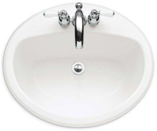 American Standard 3420.001.020 Affinity Americast Brand Engineered Material Countertop Sink For Single Center Hole Faucets, White   Bathroom Sinks  