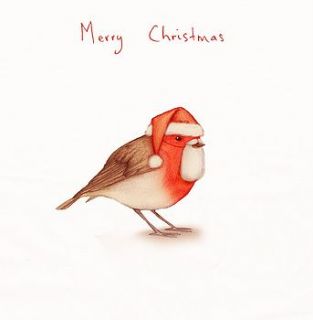 'father christmas' robin christmas card by loveday designs