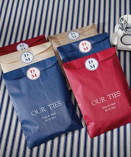 25 personalised flat pocket style goodie bags by contemporary weddings