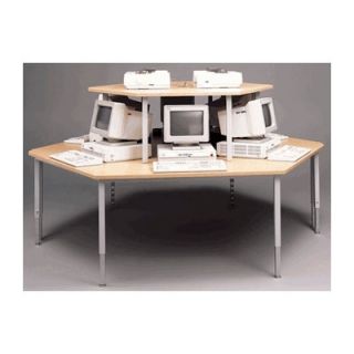 Fleetwood Trapezoid Computer Workstation with Adjustable Height