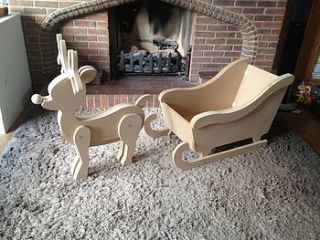 santa sleigh and reindeer by bluewell theme beds