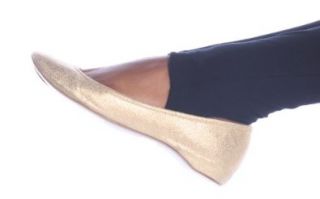 Classified PONI Patent Round Toe Flats (6, Gold) Flats Shoes Shoes