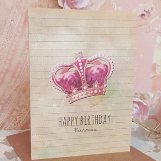 inkwell 'happy birthday princess' card by lucy ledger designs