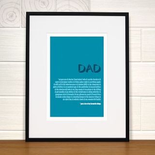 personalised dad's favourite things print by wordplay design