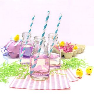 easter party bottles with straws by peach blossom