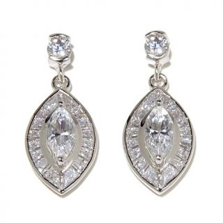 2.46ct Absolute™ Marquise and Channel Set Baguette Drop Earrings