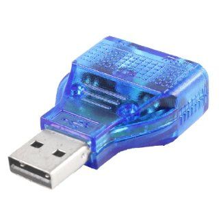 Blue Mouse Keyboard USB A Male to Dual PS/2 Female Connector Adapter Electronics