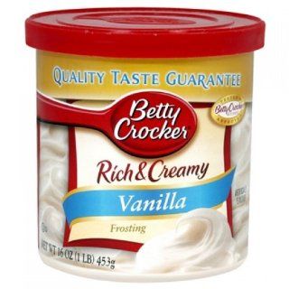 Betty Crocker, Rich & Creamy Frosting, Vanilla, 16oz Tub (Pack of 3)  Dessert Icings  Grocery & Gourmet Food