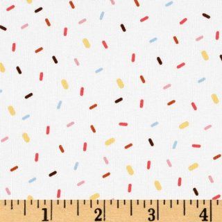44'' Wide Confections Sprinkles White Fabric By The Yard