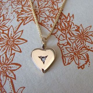 gold & diamond heart necklace by heather scott jewellery